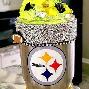 Pittsburgh Steelers Tumbler: Crushed Ice, LED Light, Bling Trim image 2