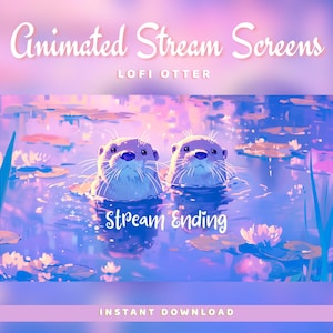 Animierte Otter Twitch Screens: Lofi Stream Szenen (Digitaler Download)