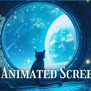 3x Animated Twitch Screens | Twitch Stream Screen | Animated Screens | Stream Starting Soon | Stream Package | Vtuber Asset | Anime Cat