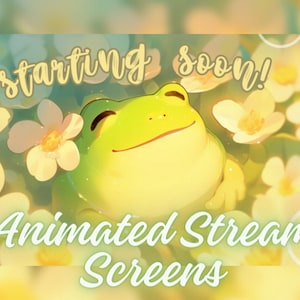 3x Animated Twitch Screens | Twitch Stream Screen | Animated Screens | Stream Starting Soon | Stream Package | Vtuber Asset | Frog