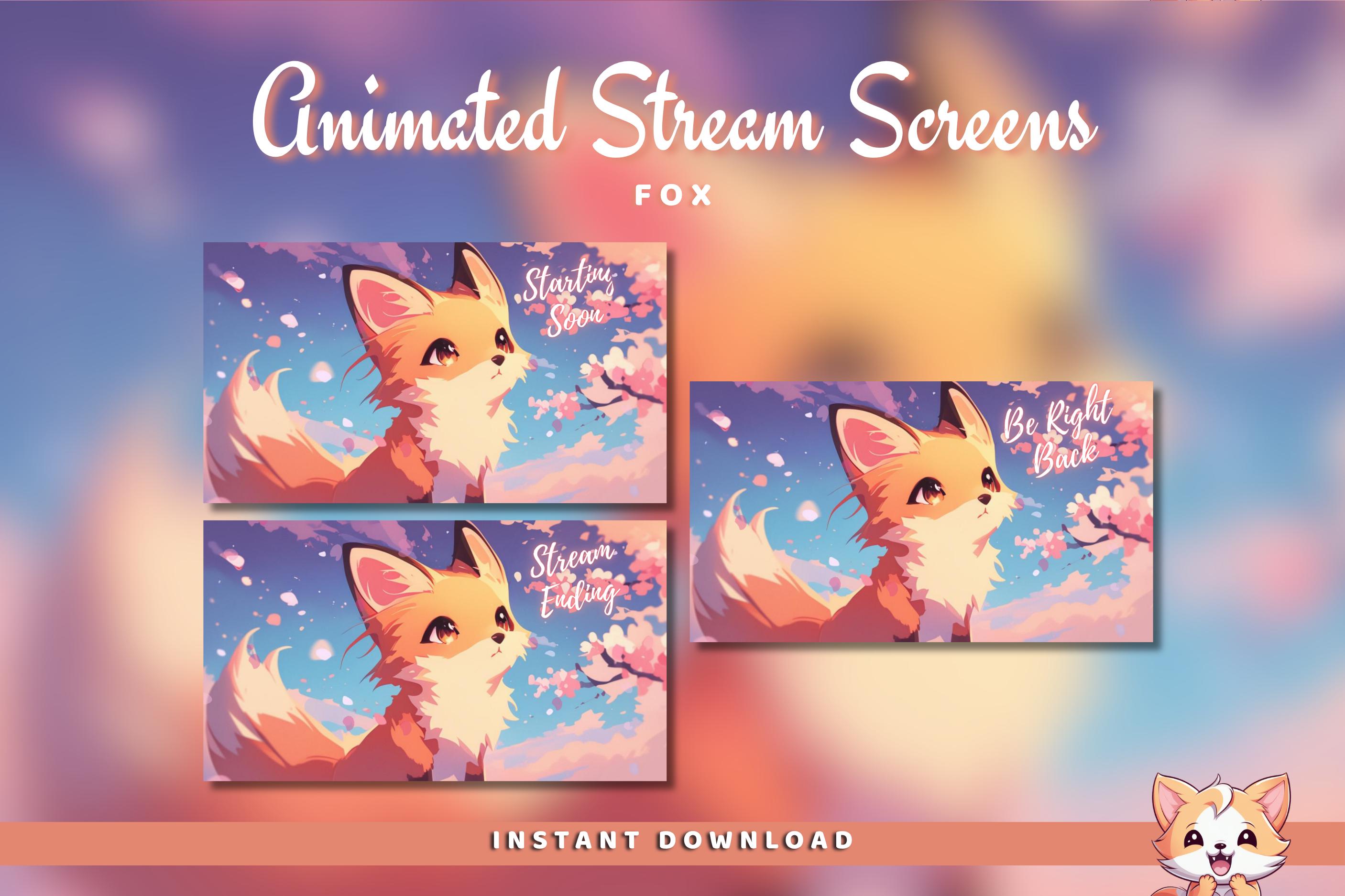 Animated Fox Twitch Screens: Stream Starting Soon Package (digital ...