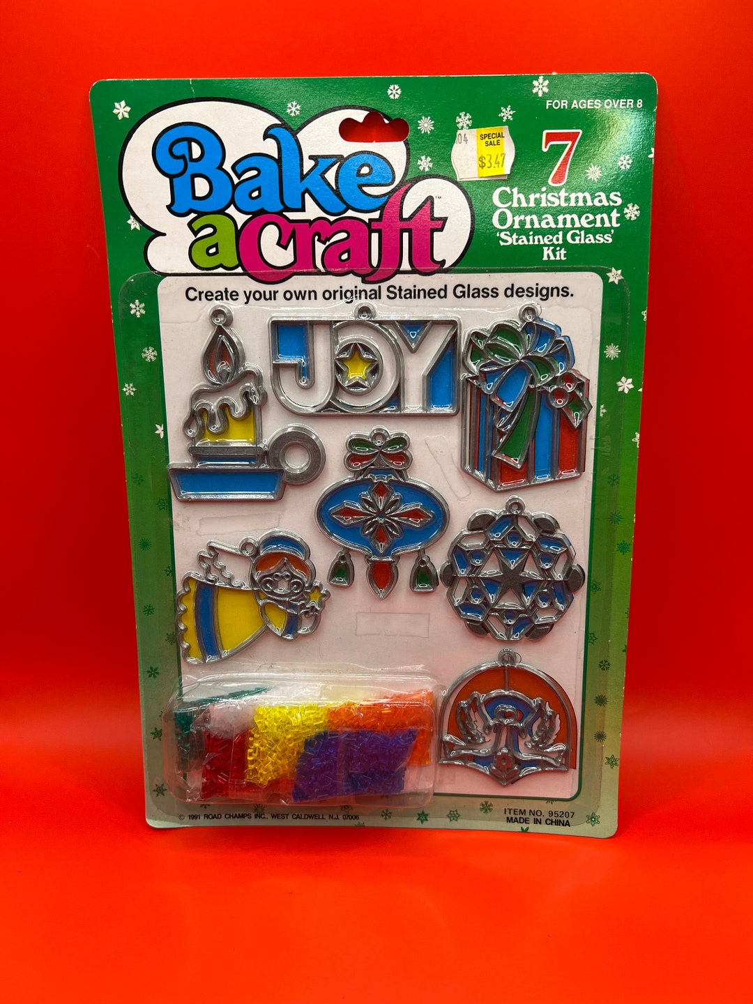 Bake a Craft Old New Stock Christmas Stained Glass Ornament Etsy