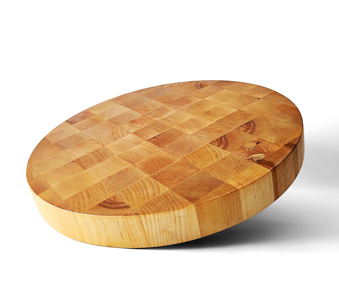 End Grain Maple Cutting Board Circular Cutting Board. Thick Etsy