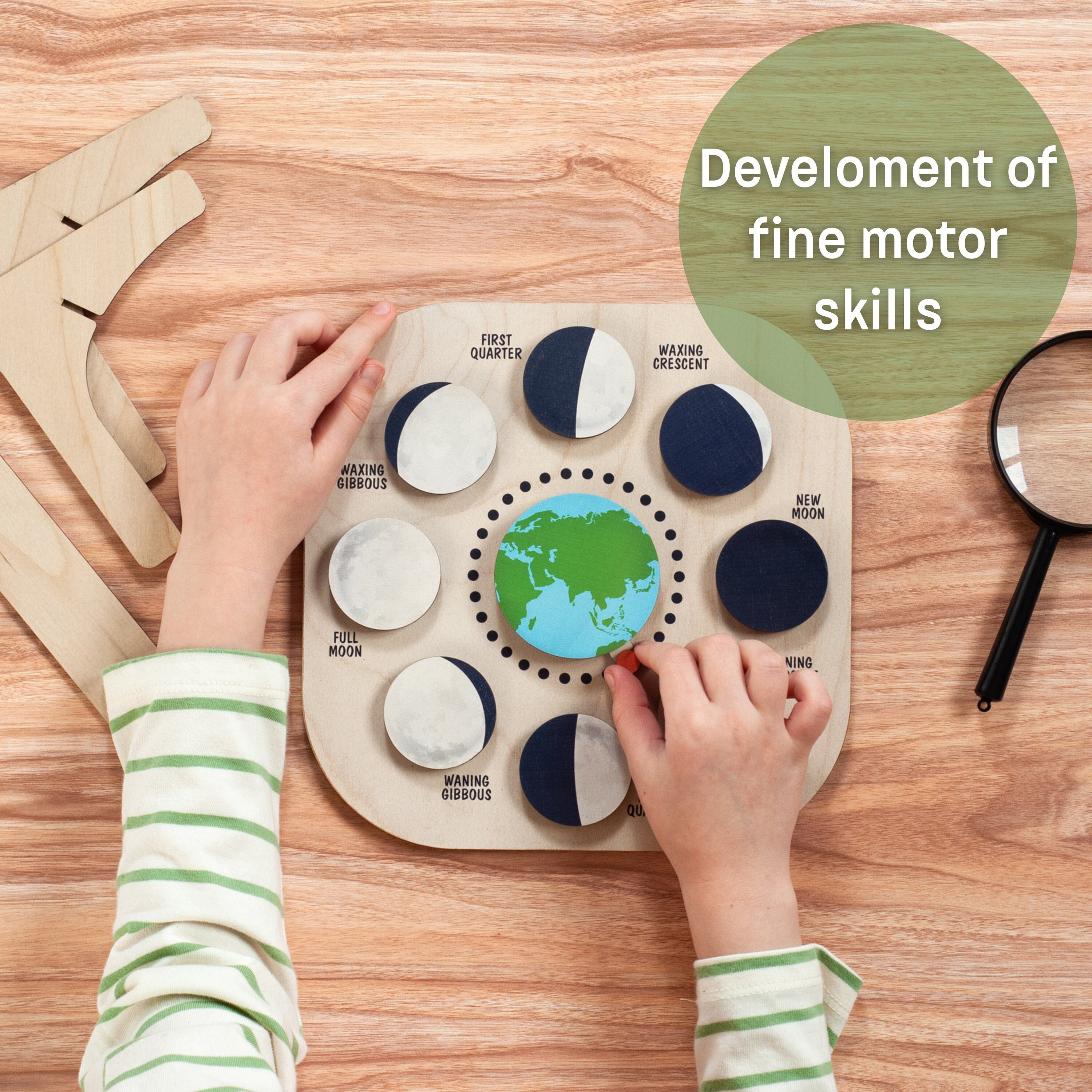 Montessori Moon Phase Calendar, Wooden Learning Toy - Etsy