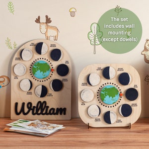 Montessori Moon Phase Calendar, Wooden Learning Toy - Etsy