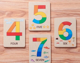 Montessoricijferpuzzel: houten wiskundeleerspeelgoed voor peuters