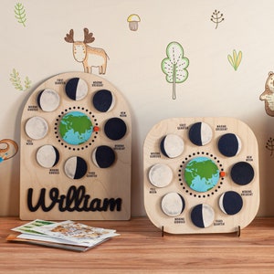 Calendrier lunaire en bois Montessori, jouet éducatif pour enfants