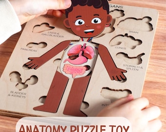Montessori Anatomy Puzzle: Wooden Human Body Educational Toy for Preschoolers