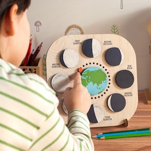 Montessori Calendar Sensory Toys Magnet Moon Calendar Montessori Activity Moon Phases Board For Kids Memory Learning Toys Preschool Calendar
