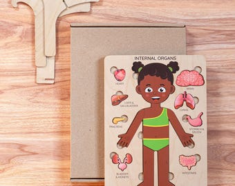 Montessori Anatomy Puzzle: Wooden Human Body Organ Toy for Kids
