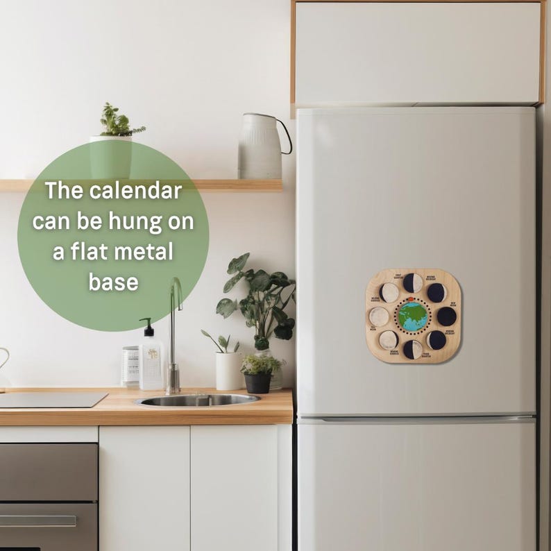 Moon Phases Calendar Lunar Phase Calendar Wooden Perpetual Calendar for