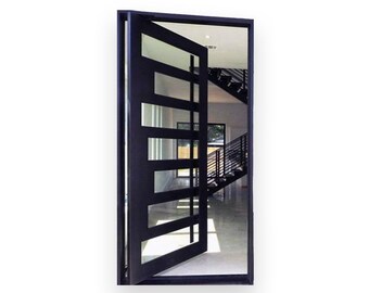 Pan Staggered Glass Pivot Door