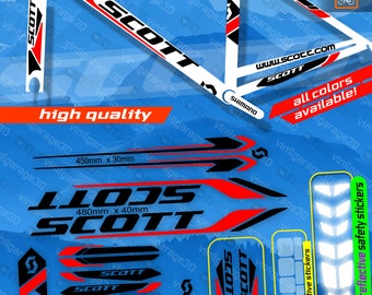 Custom made Scott bicycle stickers, stickers on the frame +fork