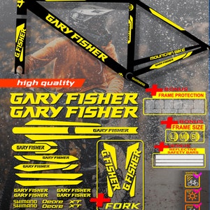 Custom made Gary Fisher bicycle stickers, stickers on the frame +fork