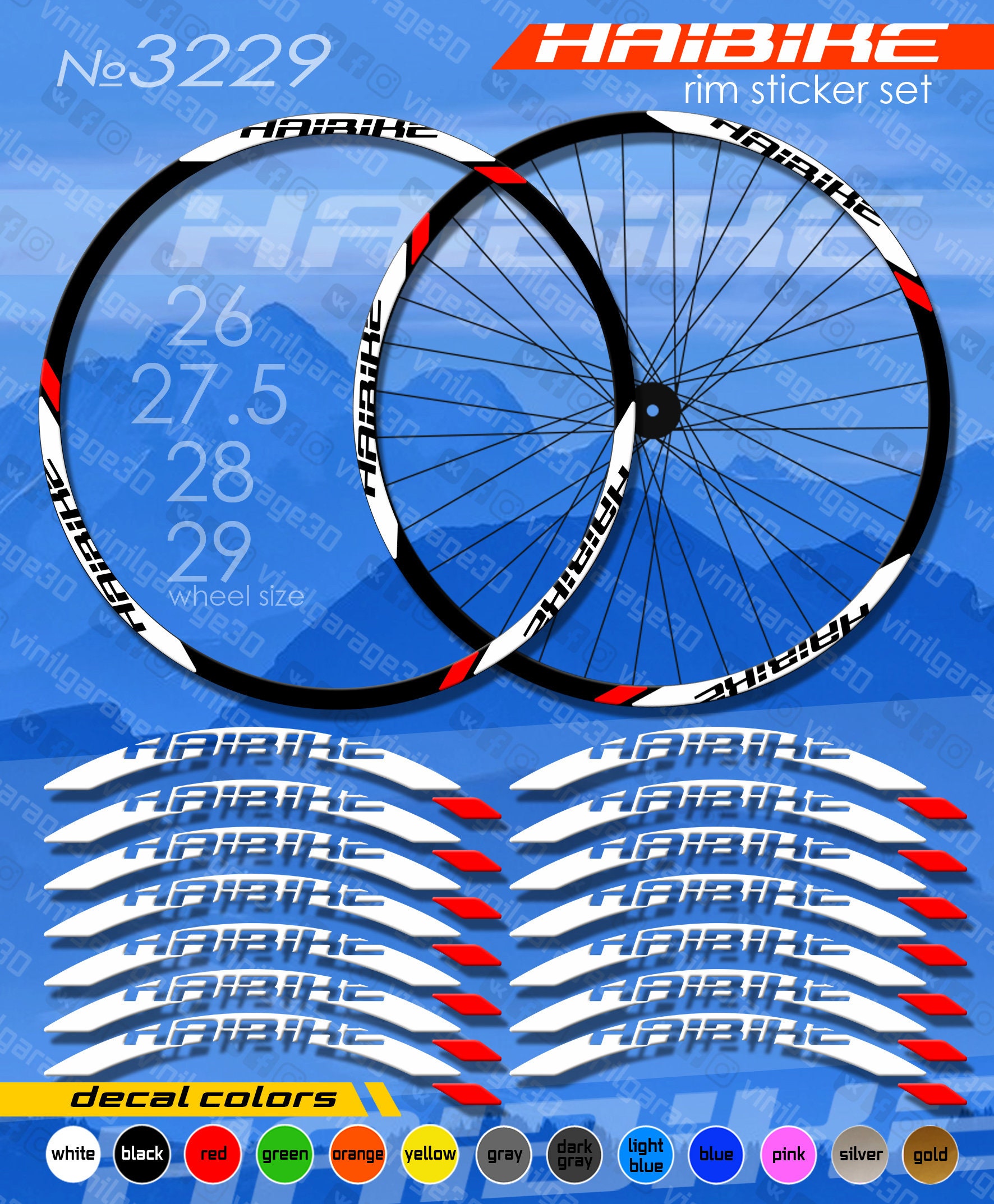 Bicycle Rim Stickers Haibike, Set of Stickers, Stickers on the Rim ...