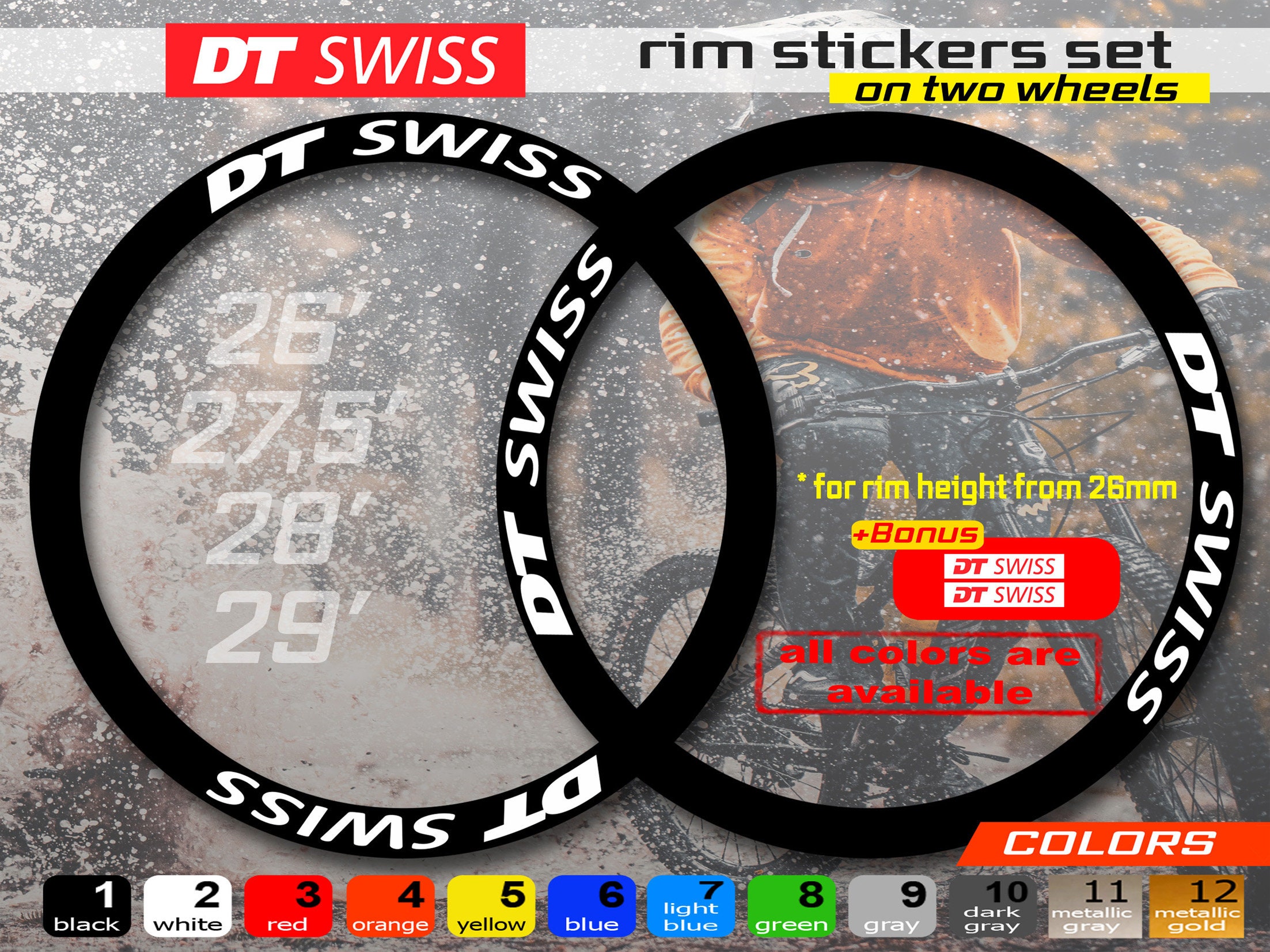 DECALS STICKERS DT SWISS XMM 29 PT (Produit compatible)