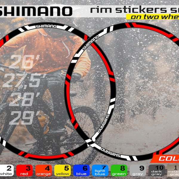 Op maat gemaakte Shimano fietsvelgstickers, stickers op de velg