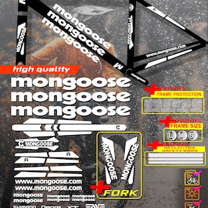 Custom made Mongооse bicycle stickers, stickers on the frame +fork