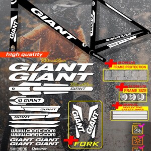 Custom made GIANT bicycle stickers, stickers on the frame +fork