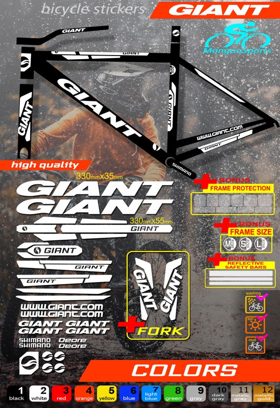 giant bicycle stickers Custom Made GIANT Bicycle Stickers, Stickers on the Frame +fork
