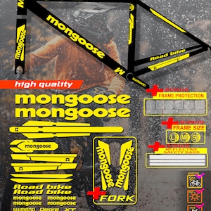 Custom made Mоngoose bicycle stickers, stickers on the frame +fork