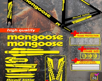 Custom made Mоngoose bicycle stickers, stickers on the frame +fork