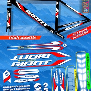 Custom made Giant bicycle stickers, stickers on the frame +fork