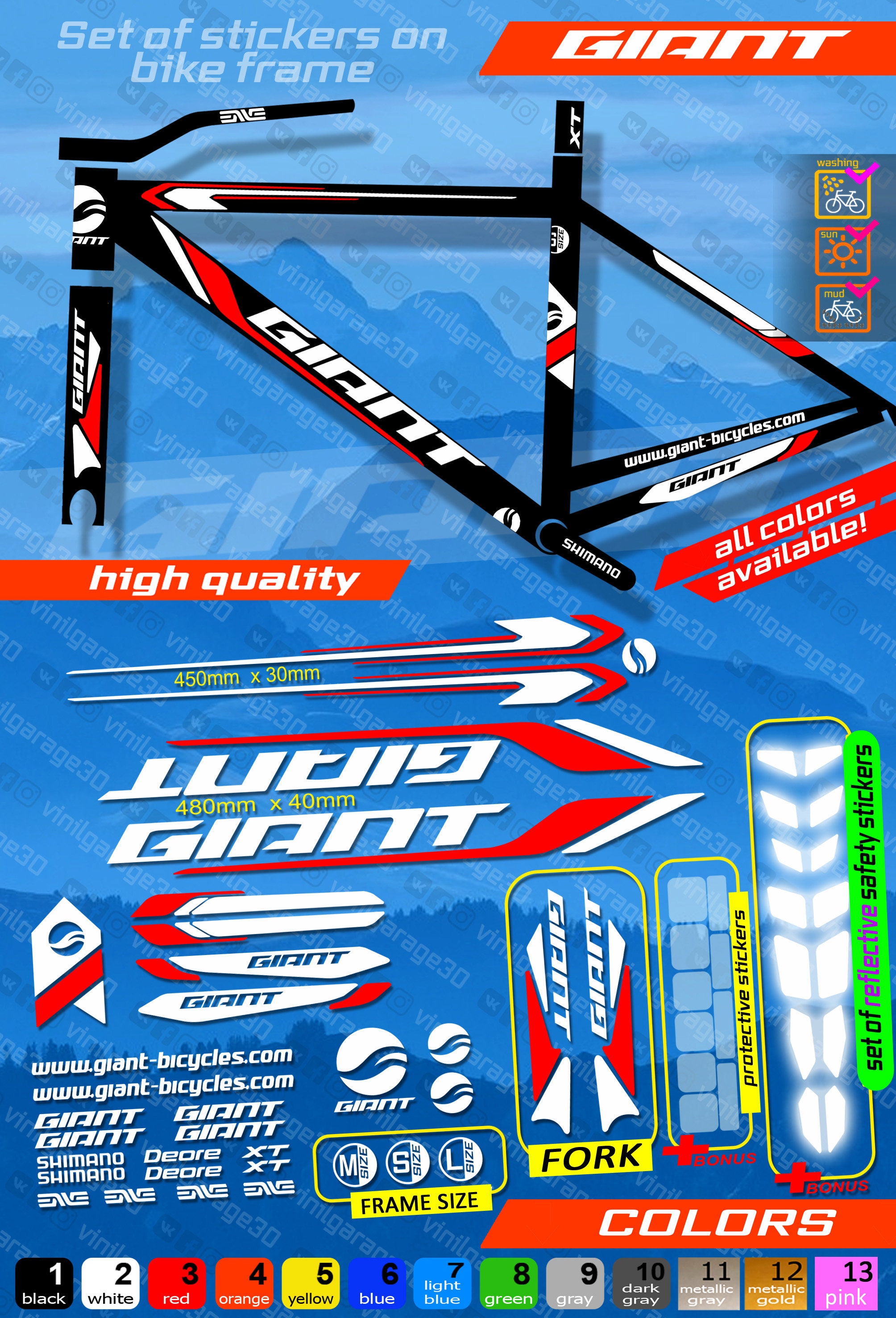 giant bicycle stickers Stance (2019) Frame Decal Set Pegatinas Para Cuadro De Bicicleta Cuadro Giant Troquelado Sticker Set Giant Stickers For