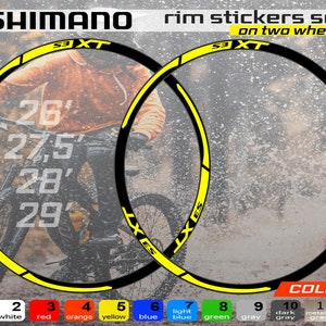Custom made Shimano XT bicycle stickers, stickers on the rim