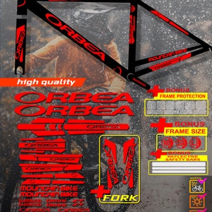 Custom made ORBEA bicycle stickers, stickers on the frame +fork
