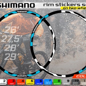 Custom made Shimano bicycle stickers, stickers on the rim