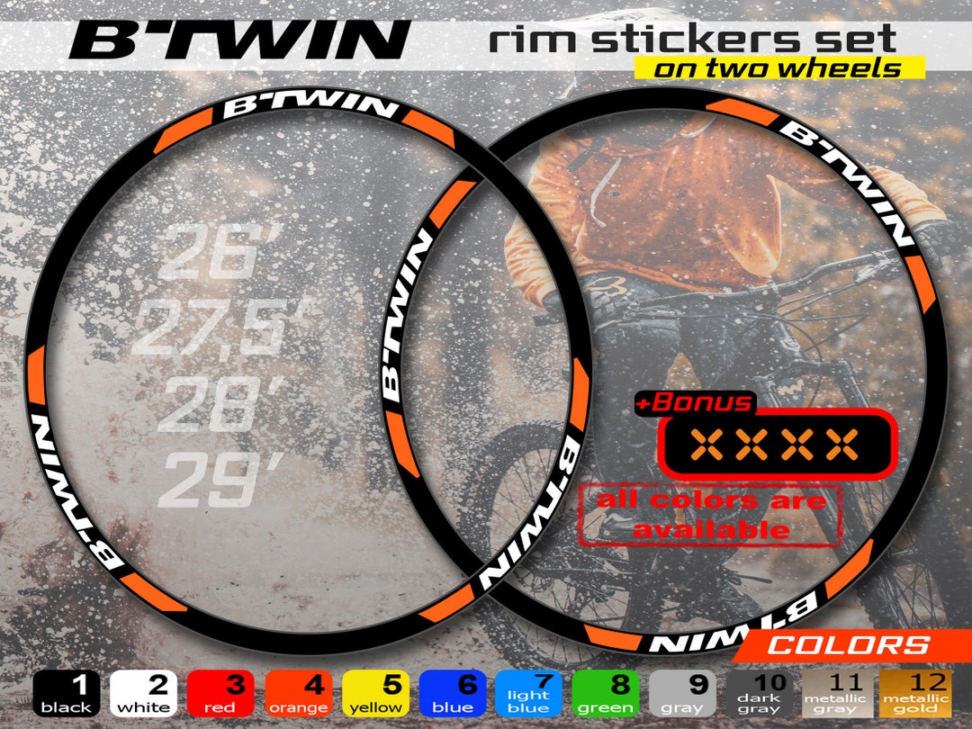 Custom Made B'twin Bicycle Rim Stickers, Stickers on the Rim - Etsy