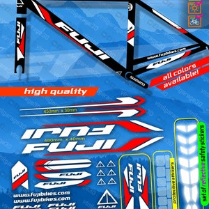 Custom made Fuji bicycle stickers, stickers on the frame +fork