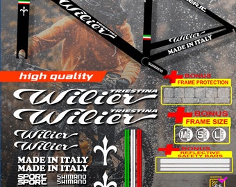 Custom made Wilier bicycle stickers, stickers on the frame +fork