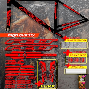 Custom made FELT bicycle stickers, stickers on the frame +fork