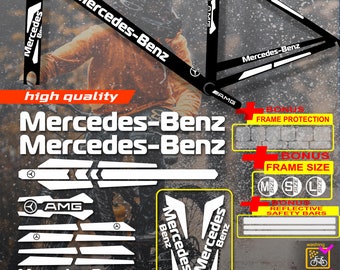 Custom made Mercedes-Benz bicycle stickers, stickers on the frame +fork
