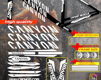 Custom made Canyon bicycle stickers, stickers on the frame +fork