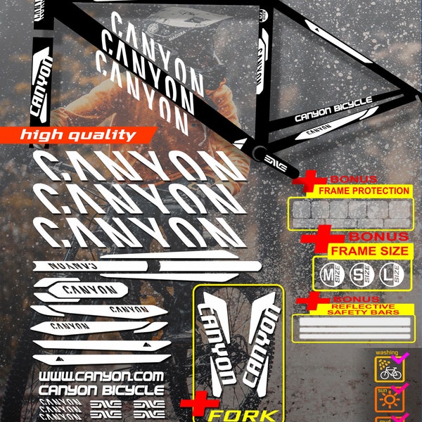 Stickers vélo Canyon sur mesure, stickers cadre + fourche