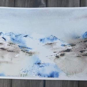 Mountains. Watercolor original.