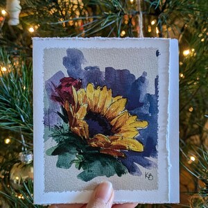 Cartão de aquarela de girassóis