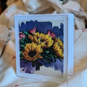 Carte aquarelle tournesol