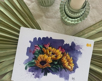 Sunflowers Trio  Watercolor