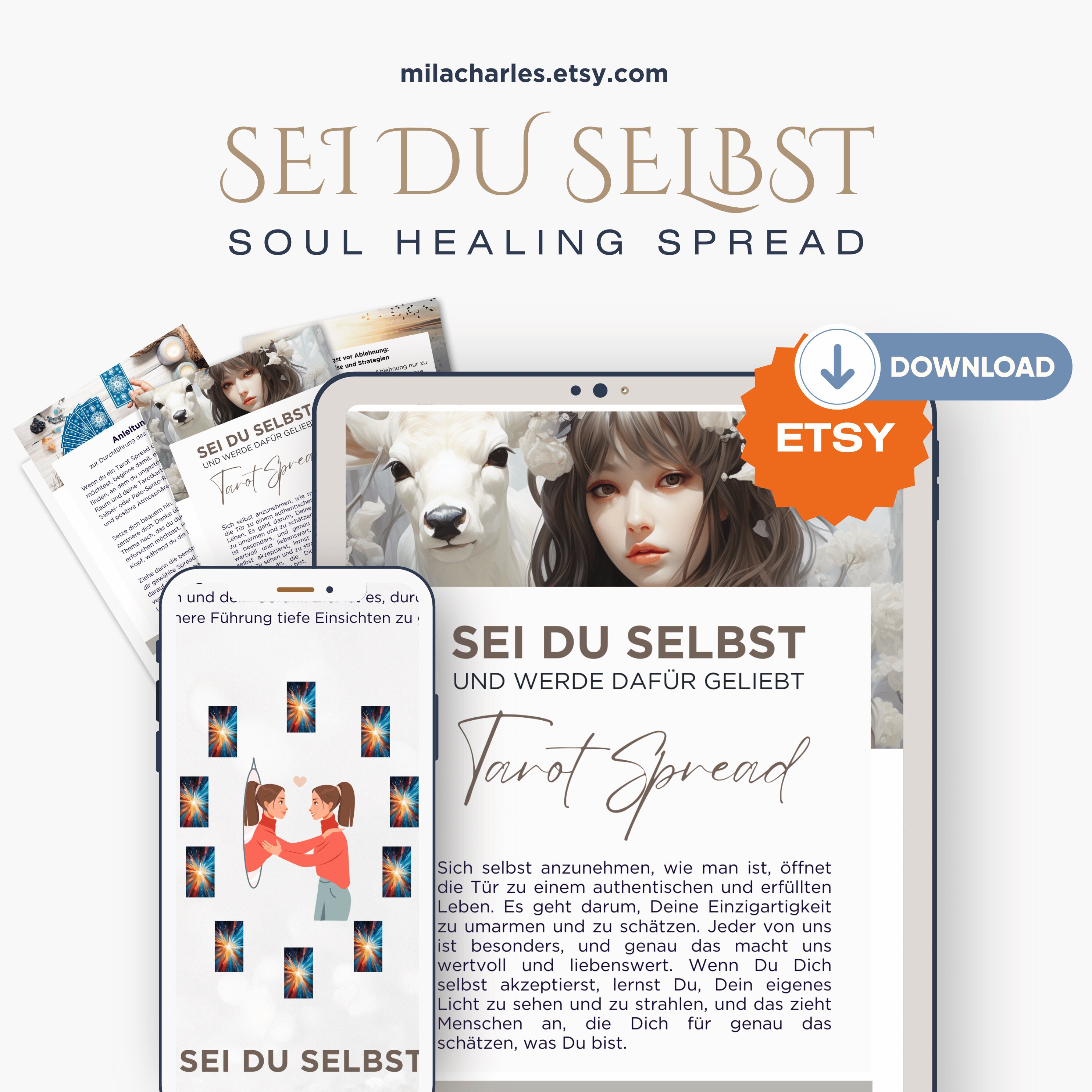 Be yourself – and be loved for it - Soul Healing Spread | Self-Love Tarot | Layout Pattern | Empowerment | PDF in English & German