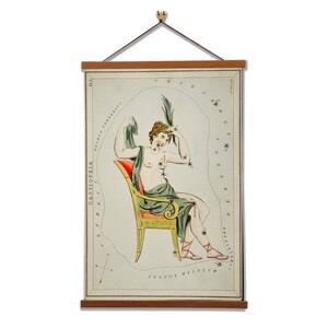 Cassiopeia by Sidney Hall Astrology - Astrology Print with Magnetic Hanger - Vintage Astrology Art Start Constellation Bedroom Decor