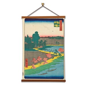 Azuma Shrine and the Entwined Camphor  by Utagawa Hiroshige Fine Art  Canvas Wall Print with Magnetic Hanger