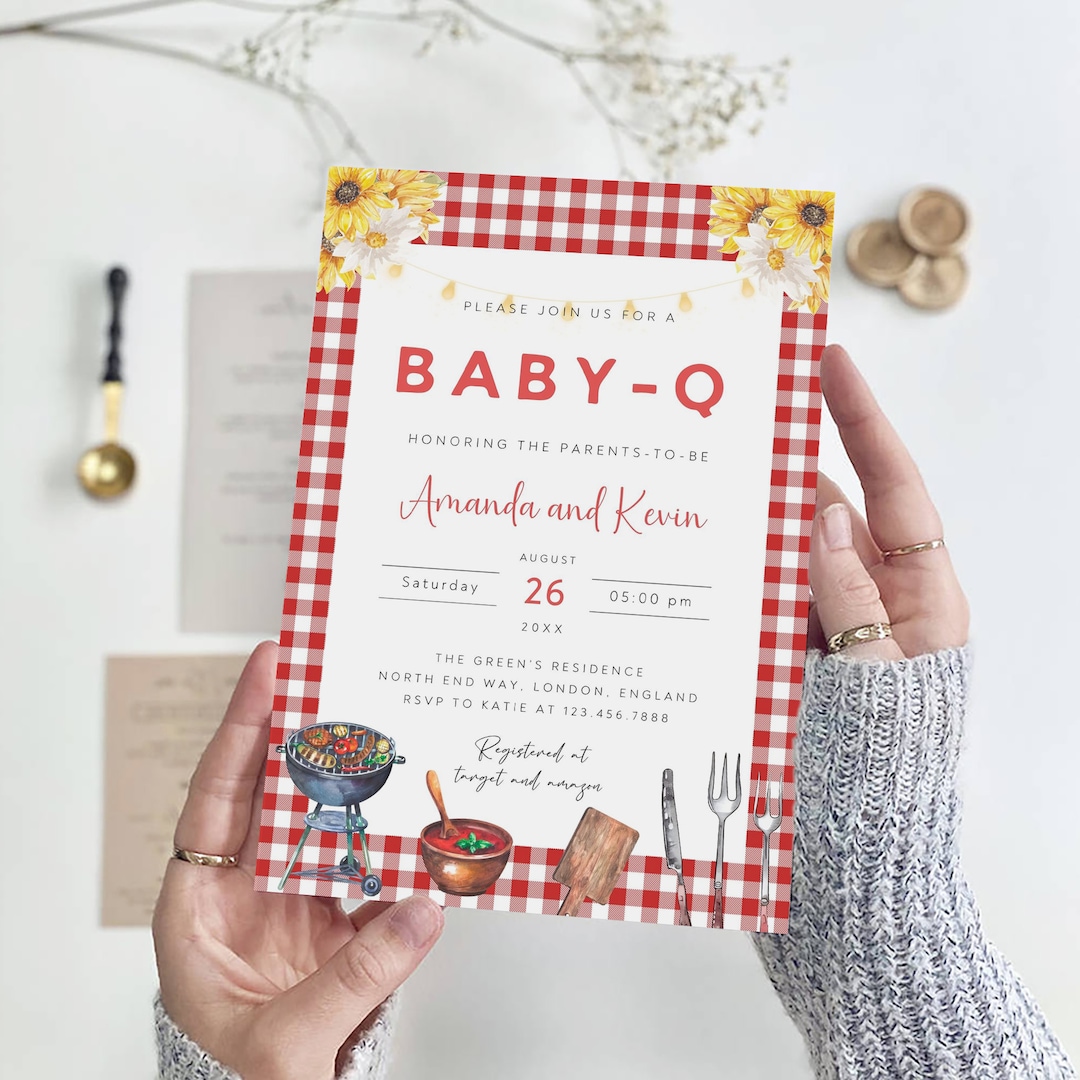 Editable BBQ Baby Shower Invitation, Backyard Baby Shower Invite ...