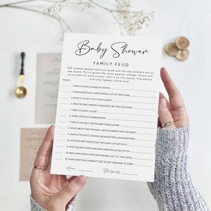 Baby Family Feud Game, Baby Shower Game Family Feud, Baby Shower Games, Family Feud Game, Family Feud Template, Gender Neutral, B-101