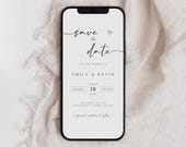 Digital Save The Date Text Invitation, Elegant Minimalist (Instant Download)