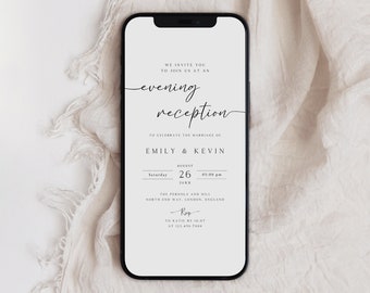 Evening Reception Digital Invitation Template, Editable Wedding Online E- invite, Wedding Electronic Invite, Invitation Template, PI-19