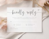 Modern Wedding RSVP Card Template, Editable Response Card (Instant Download)